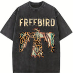 Women's Oversized Western Thunderbird T-Shirt, Loose Fit Shirts, Boyfriend Style Concert Top, Women's Clothes, Streetwear, Tops For Women